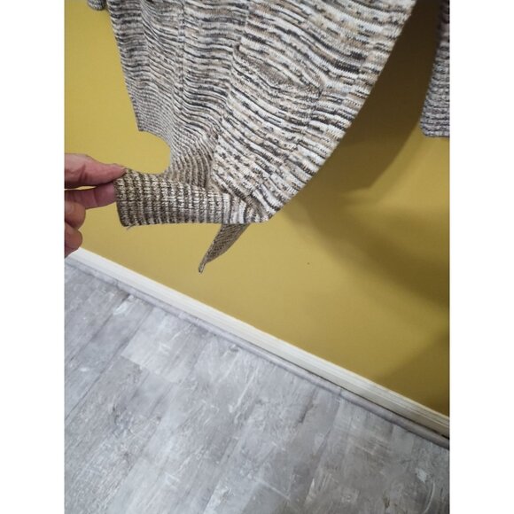 Eight Eight Eight Button Embellish Cowl Neck Striped Cotton Knit Sweater M Boho - Picture 6 of 7